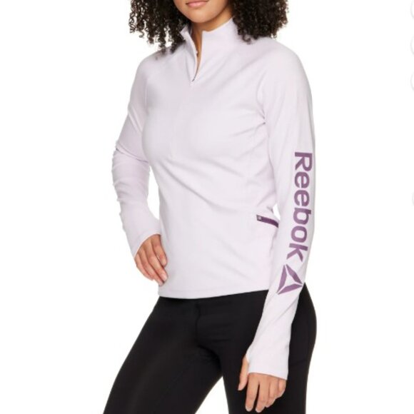 Reebok Women's Focus Cropped Performance 1/2 Zip w/ Invisible Zipper + Pocket XL - Picture 1 of 9